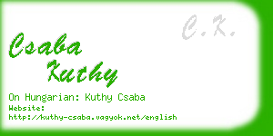 csaba kuthy business card